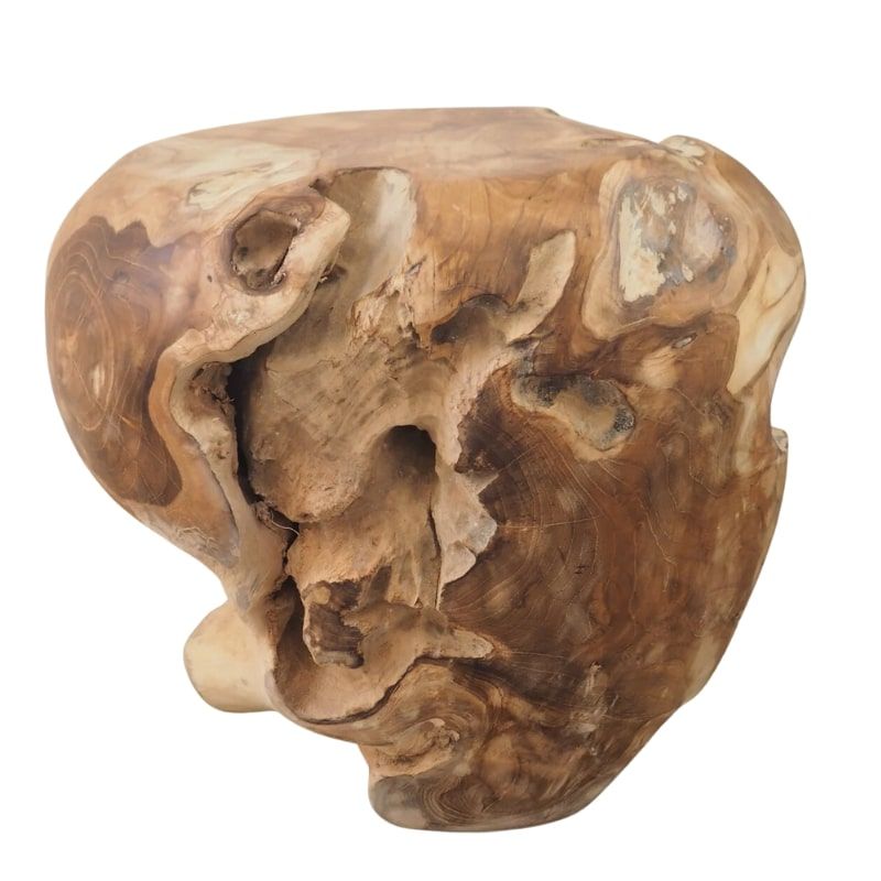 Bout de canapé boule en racine de teck RACINE d40cm