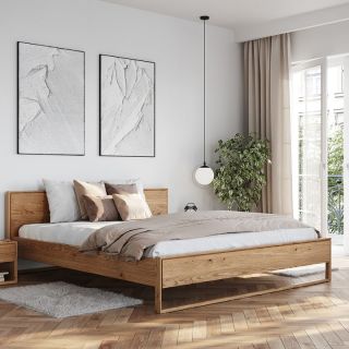 Lit chêne massif 180x200cm Oslo