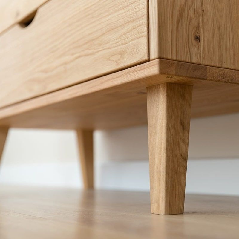 Armoire scandinave en chêne massif huilé h180cm OSLO 2 tiroirs