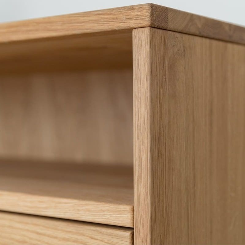 Commode scandinave en chêne massif huilé 110cm OSLO 3 tiroirs