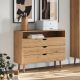 Commode scandinave en chêne massif huilé 110cm OSLO 3 tiroirs
