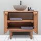 Meuble salle de bain teck massif GARIS 75cm