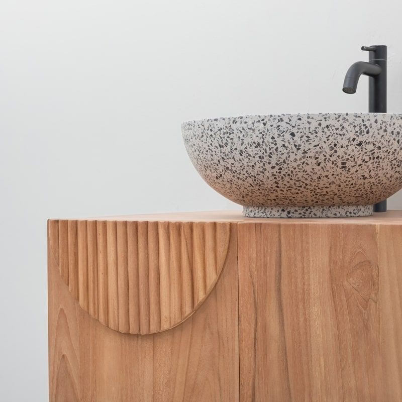 Meuble salle de bain teck massif GARIS 75cm