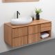 Meuble suspendu salle de bain bois de teck massif MANDI 120cm tiroir