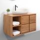 Meuble suspendu salle de bain bois de teck massif MANDI 100cm