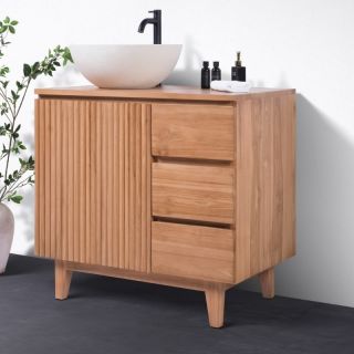 Meuble salle de bain teck massif GARIS 80cm