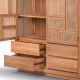 Armoire en cannage et teck BOHO 120cm
