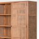 Armoire en cannage et teck BOHO 120cm