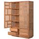 Armoire en cannage et teck BOHO 120cm