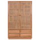 Armoire en cannage et teck BOHO 120cm