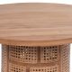 Table basse cannage et teck ronde BOHO d80cm