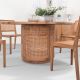 Table cannage et teck ronde BOHO d150cm