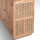 Buffet en cannage et teck BOHO 135cm 3 portes