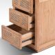 Commode en cannage et teck BOHO 3 tiroirs