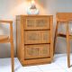 Commode en cannage et teck BOHO 3 tiroirs