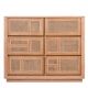 Commode en cannage et teck BOHO 6 tiroirs