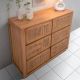 Commode en cannage et teck BOHO 6 tiroirs