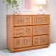Commode en cannage et teck BOHO 6 tiroirs