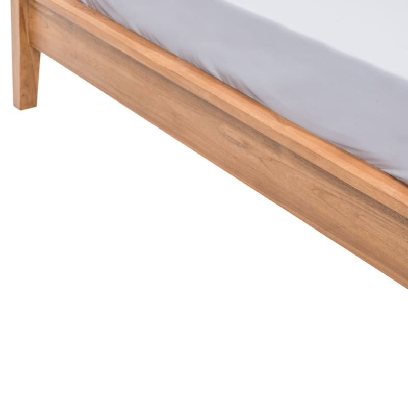 Lit cannage et teck BOHO 160cm