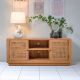 Meuble TV en cannage et teck BOHO 120cm