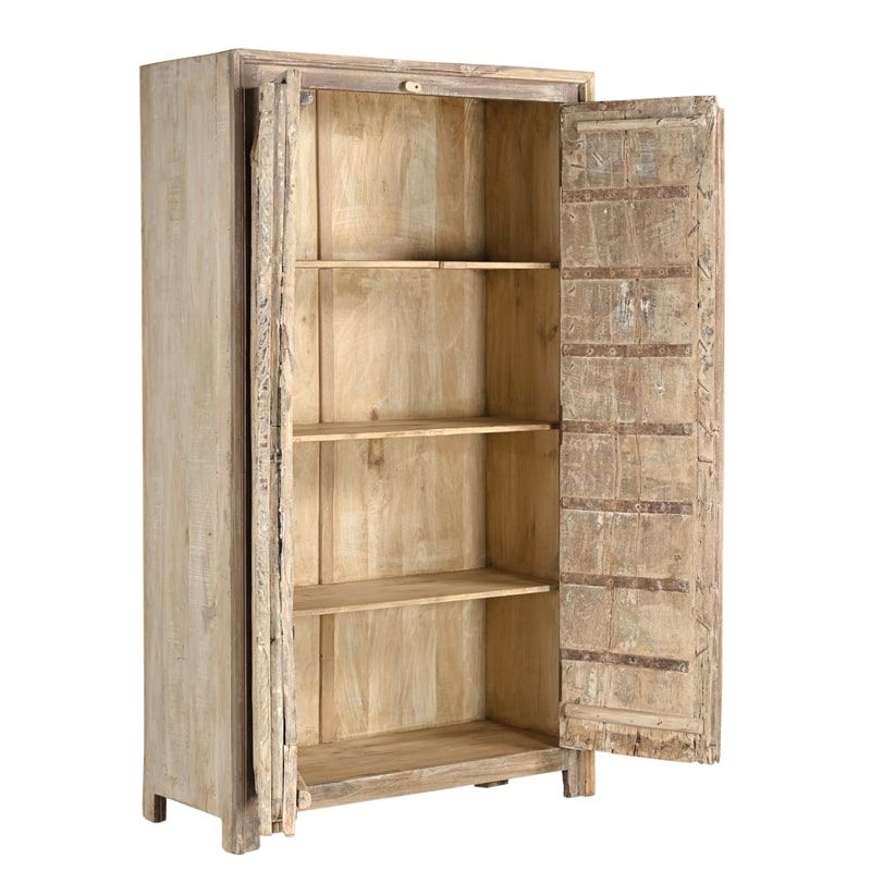 Armoire indienne indien bois blanchi 110cm INDIA