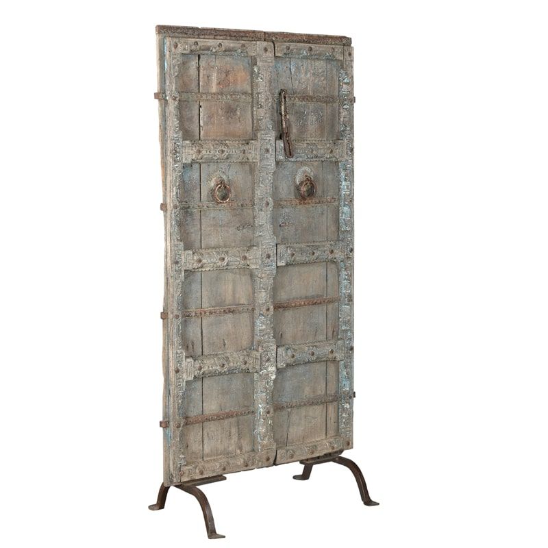 Porte déco indienne bois INDIA 87cm sur pieds
