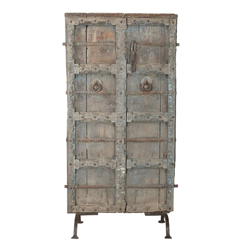 Porte déco indienne bois INDIA 87cm sur pieds