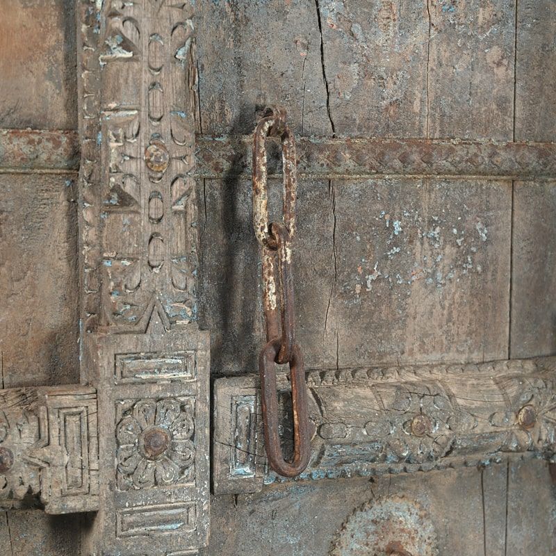 Porte déco indienne bois INDIA 87cm sur pieds
