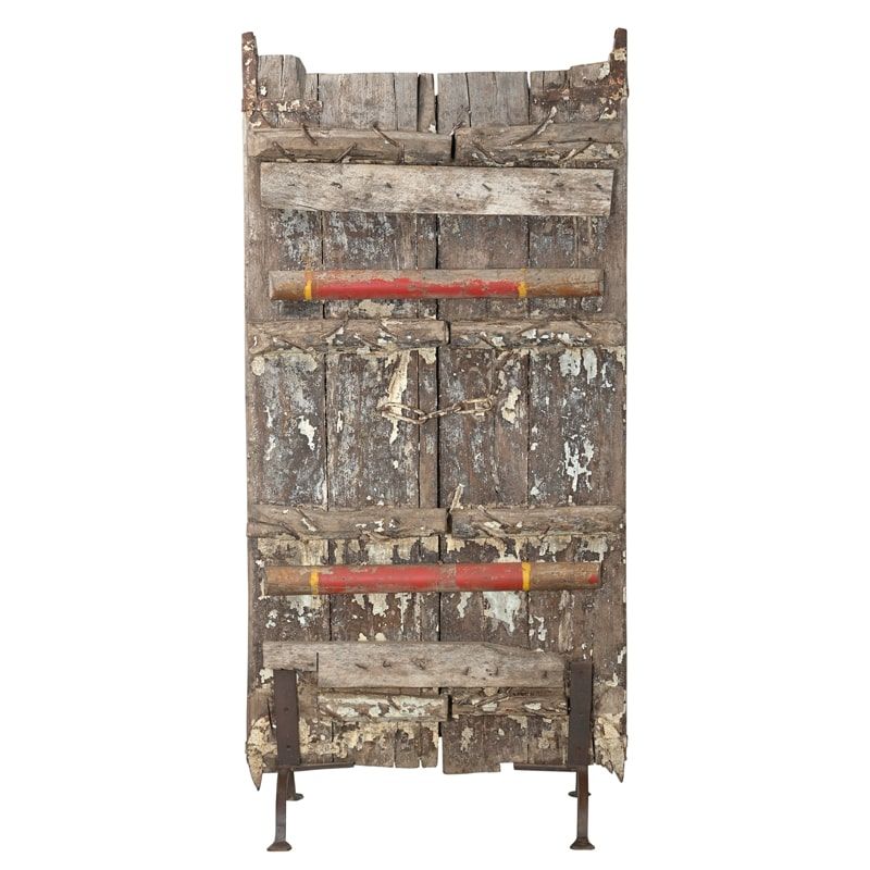Porte déco indienne bois INDIA 88cm sur pieds