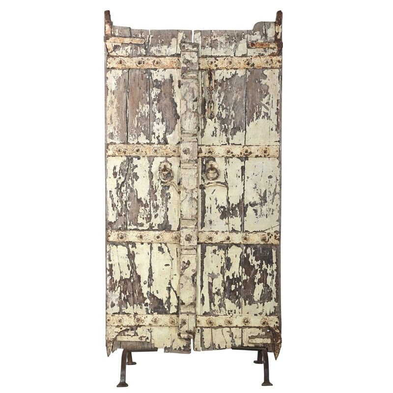 Porte déco indienne bois INDIA 88cm sur pieds