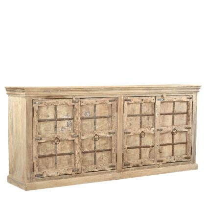 Grand buffet indien bois massif 4 portes 248cm INDIA