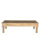 Table basse indienne bois massif et verre 168cm INDIA