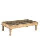 Table basse indienne bois massif et verre 168cm INDIA