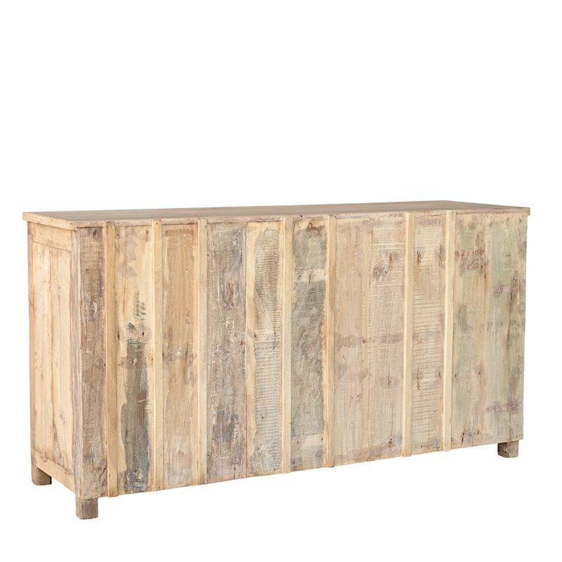 Meuble buffet indien bois massif portes sculptées 207cm INDIA