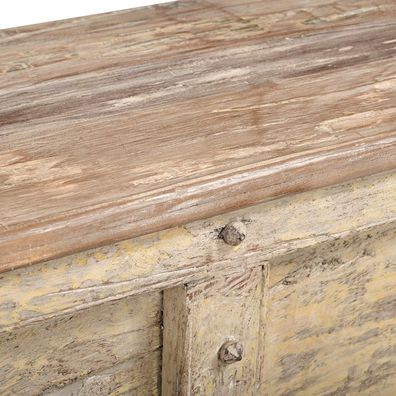 Grand coffre indien bois massif recyclé INDIA 178cm