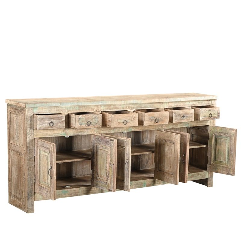 Meuble buffet indien bois massif recyclé 218cm INDIA