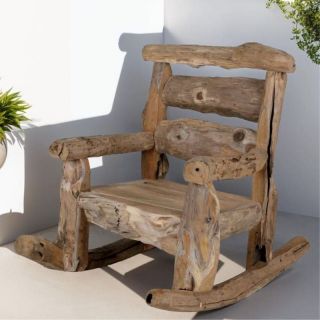 Fauteuil rocking chair teck recyclé WILD 60cm