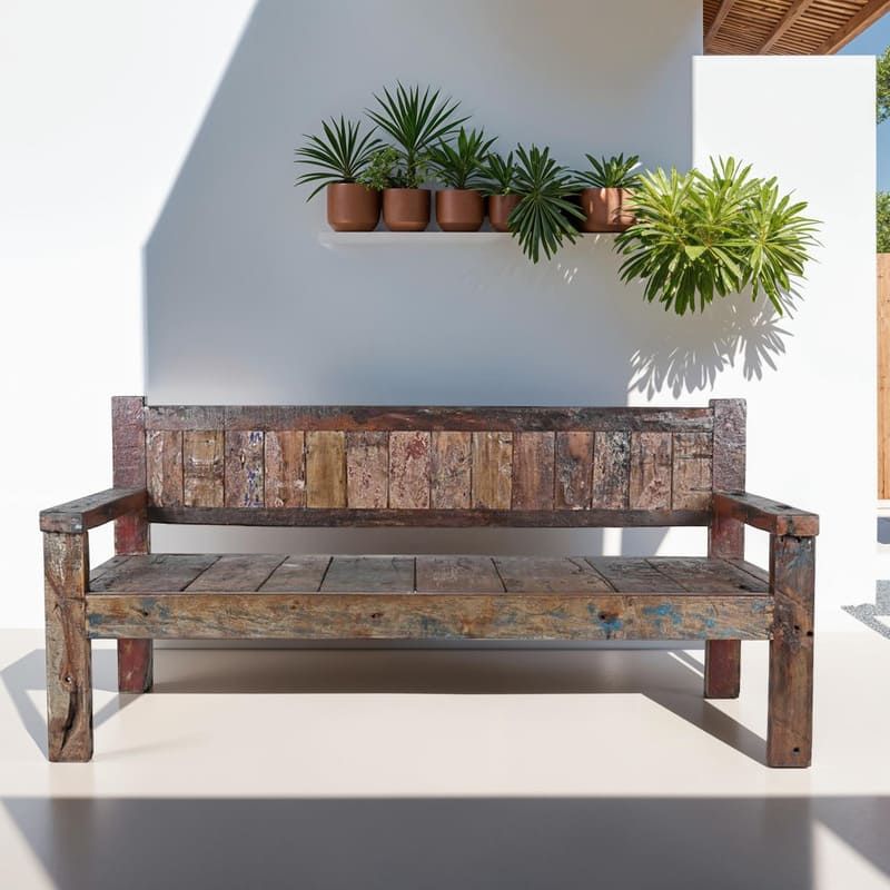 Canapé bois de bateau recyclé BOATWOOD 210cm n18