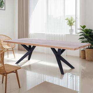 Table teck recyclé et métal POHON 250cm pieds tango