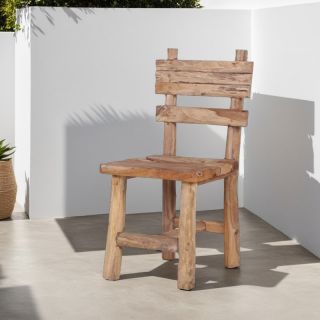 Chaise teck recyclé RUSTIC 45cm