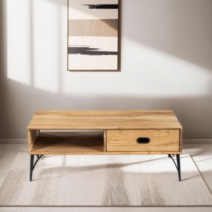 Table basse bois massif scandinave SEVENTIES 115cm