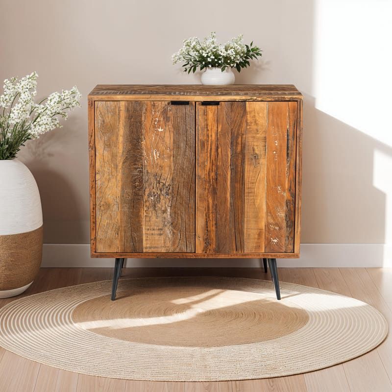Petit buffet en bois recyclé vintage MERAKI 90cm