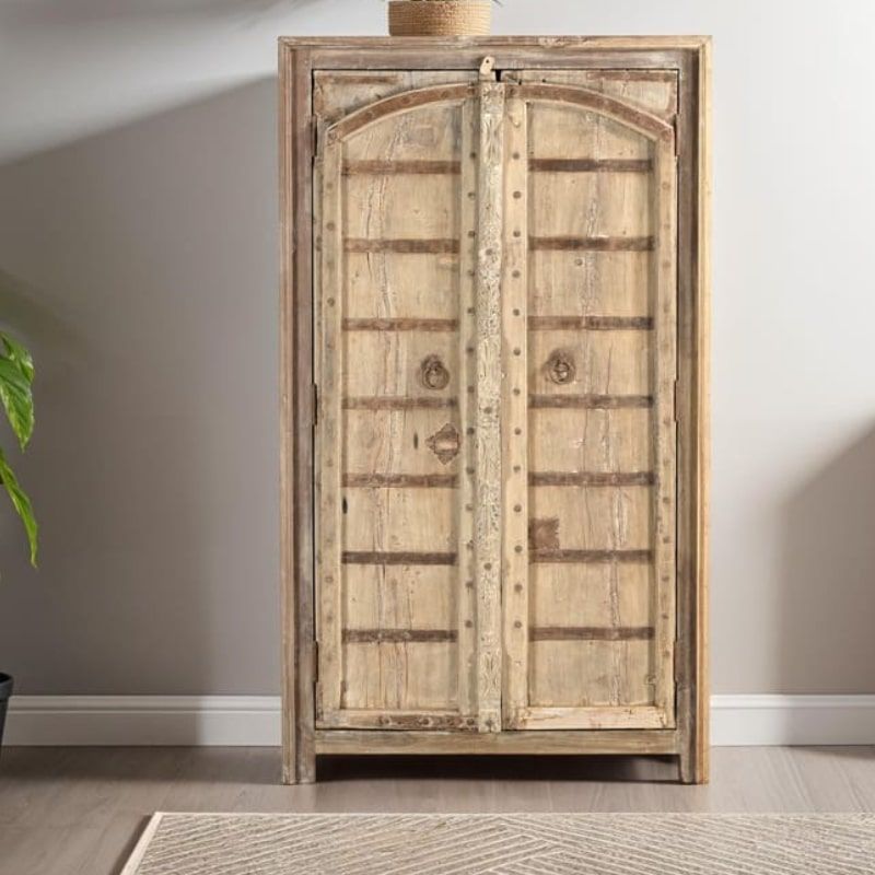 Armoire indienne indien bois blanchi 110cm INDIA