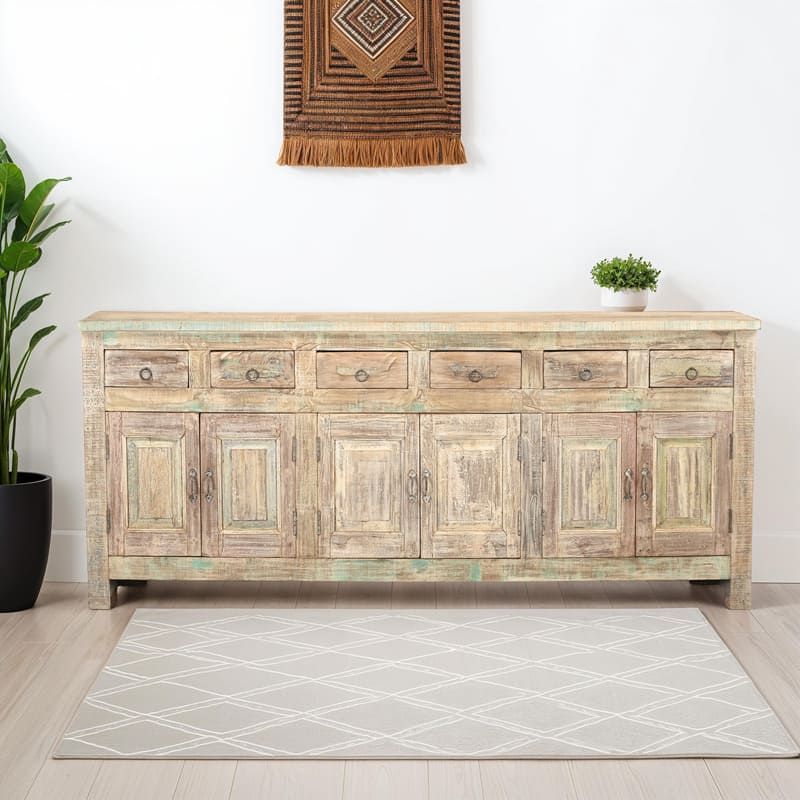 Meuble buffet indien bois massif recyclé 218cm INDIA