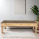 Table basse indienne bois massif et verre 168cm INDIA