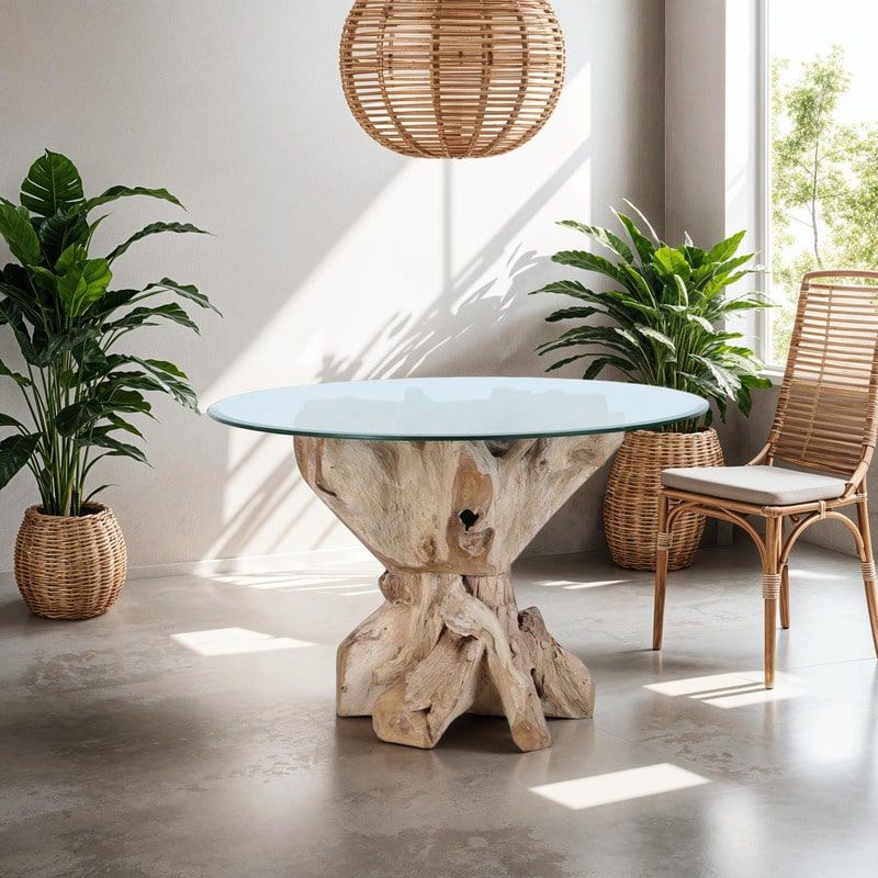 Table repas racine de teck Ø120cm RACINE ronde