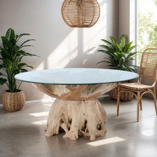Table repas racine de teck Ø160cm RACINE ronde