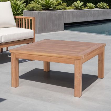 Table basse extérieur teck massif 80cm JATI carrée