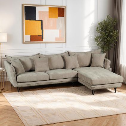 Canapé d'angle velours CHESTER Huez 286cm