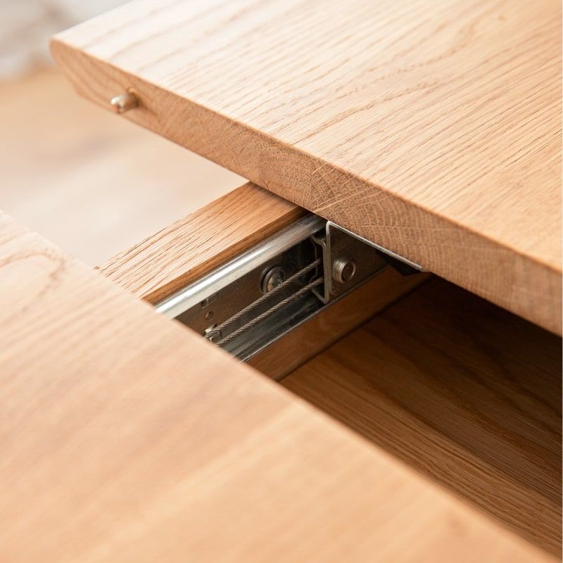 Table chêne massif rectangulaire avec allonge OSLO 120/165cm